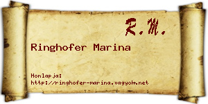 Ringhofer Marina névjegykártya
